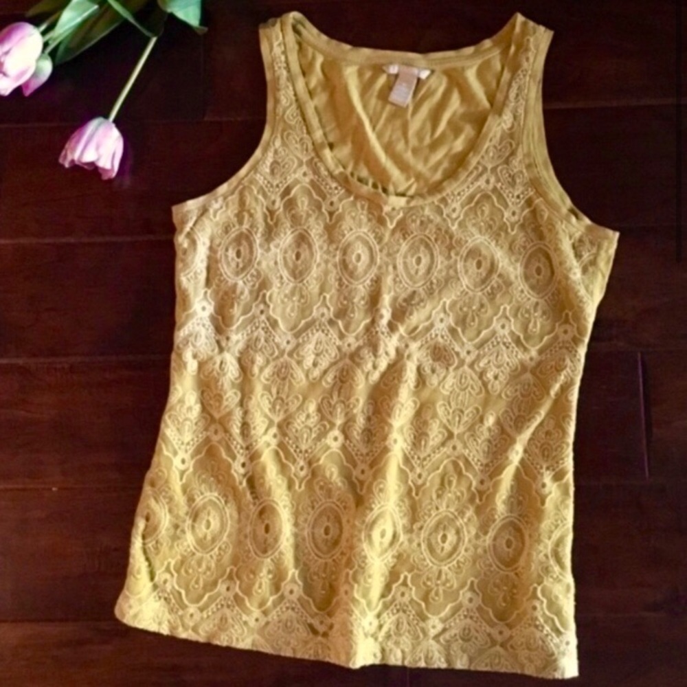 Banana Republic • Yellow Lace Tank